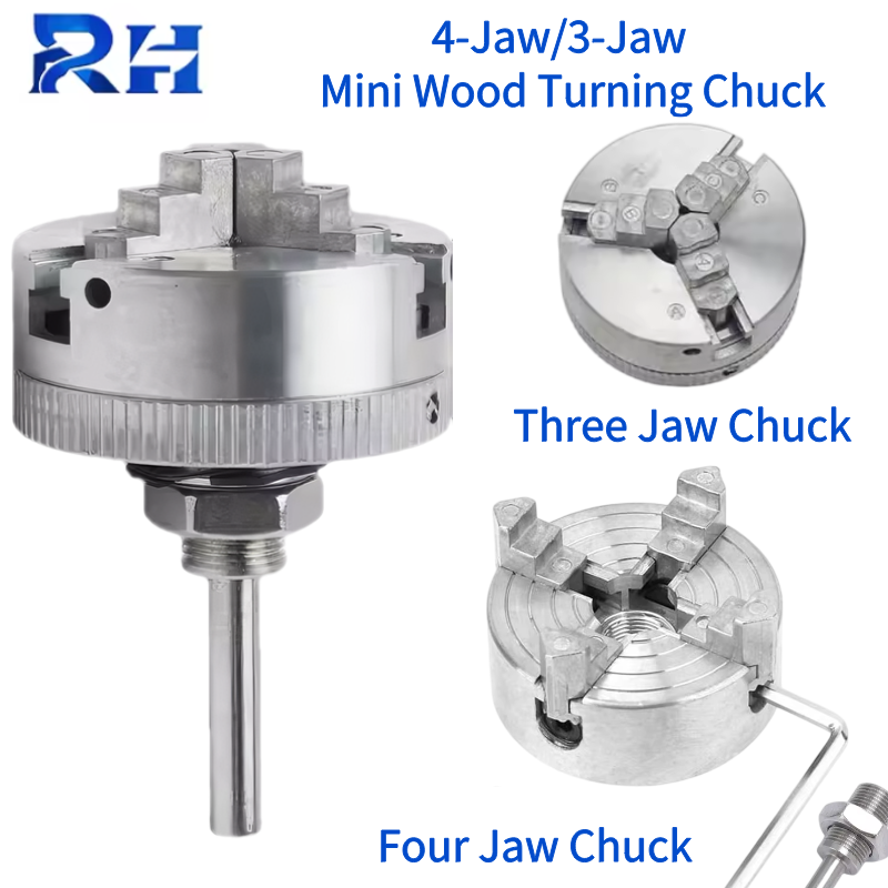 Wood Lathe Chuck 4 Jaw - Мини-концевый сплав, 3-кулачковый 4-кулачковый патрон, самоцентрирующийся