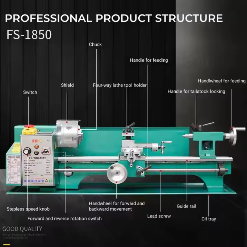 FS-WBL1850 2024 Новая модель м – обзор и цена Bench Lathe 750W Metal